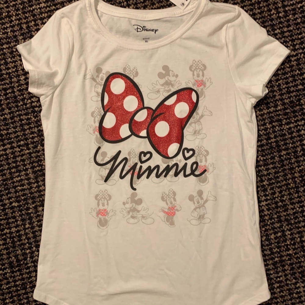 Girls Disney Minnie Mouse Red and White Tee